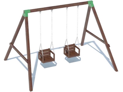 Подвесные детские уличные качели для дачи серия O модель 2 с деревянными сидениями со спинкой
